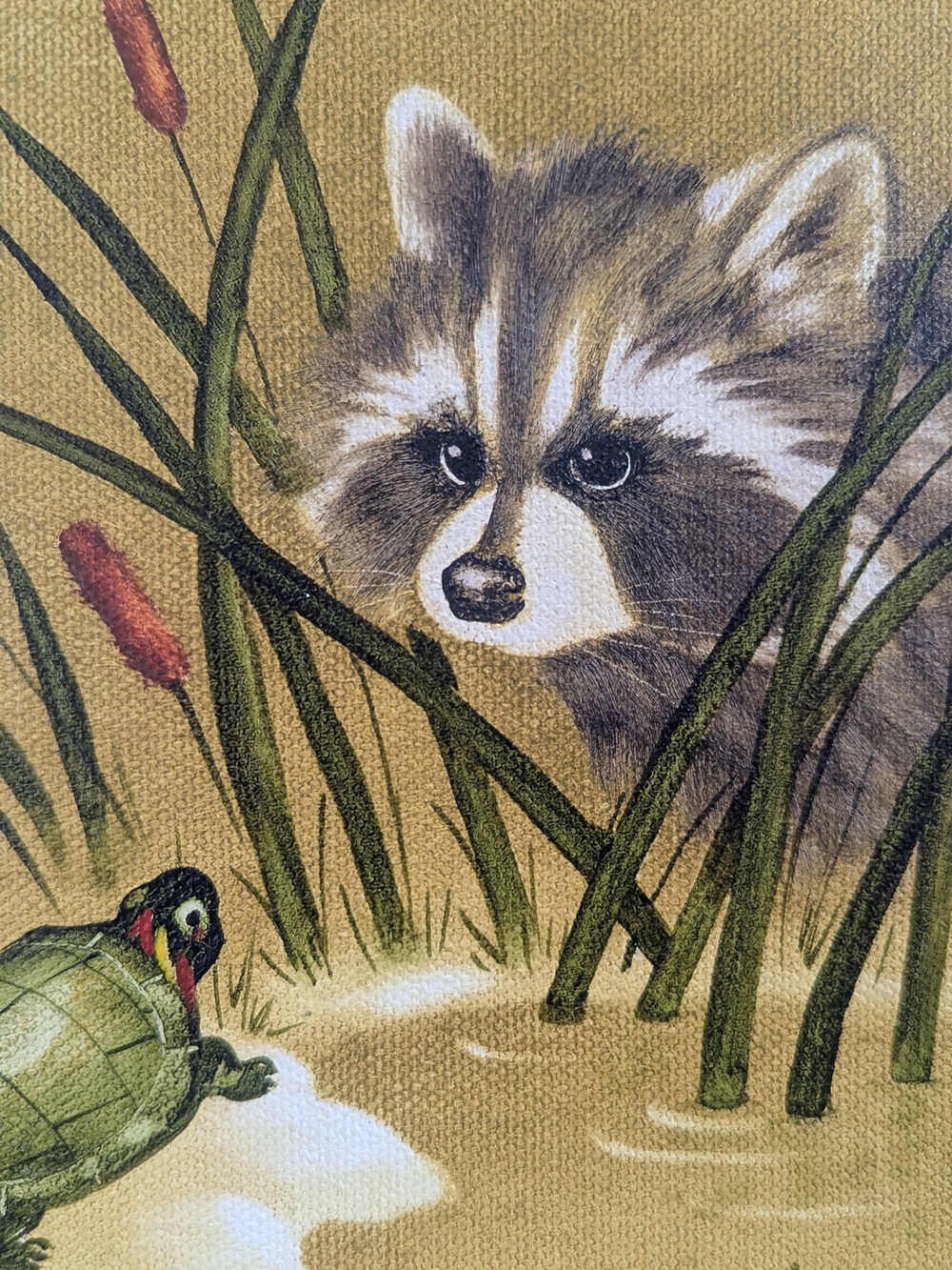 Peggy Harris Raccoon & Turtle Original - Picture 2 of 6